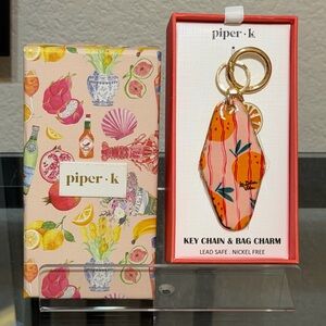 Piper K Orange Key Chain Bag Charm new